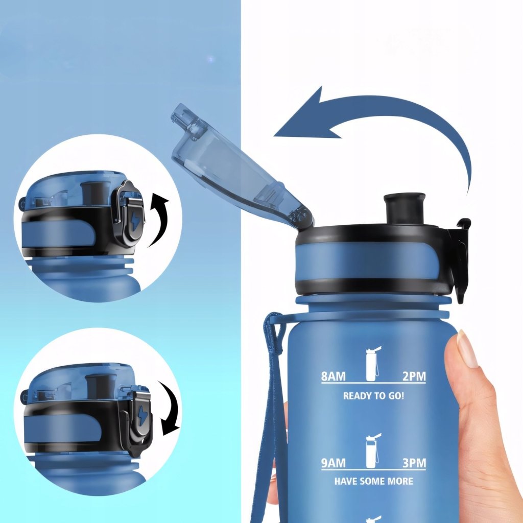 Bidon motywacyjny 500 ml z filtrem, niebiesko-zielony