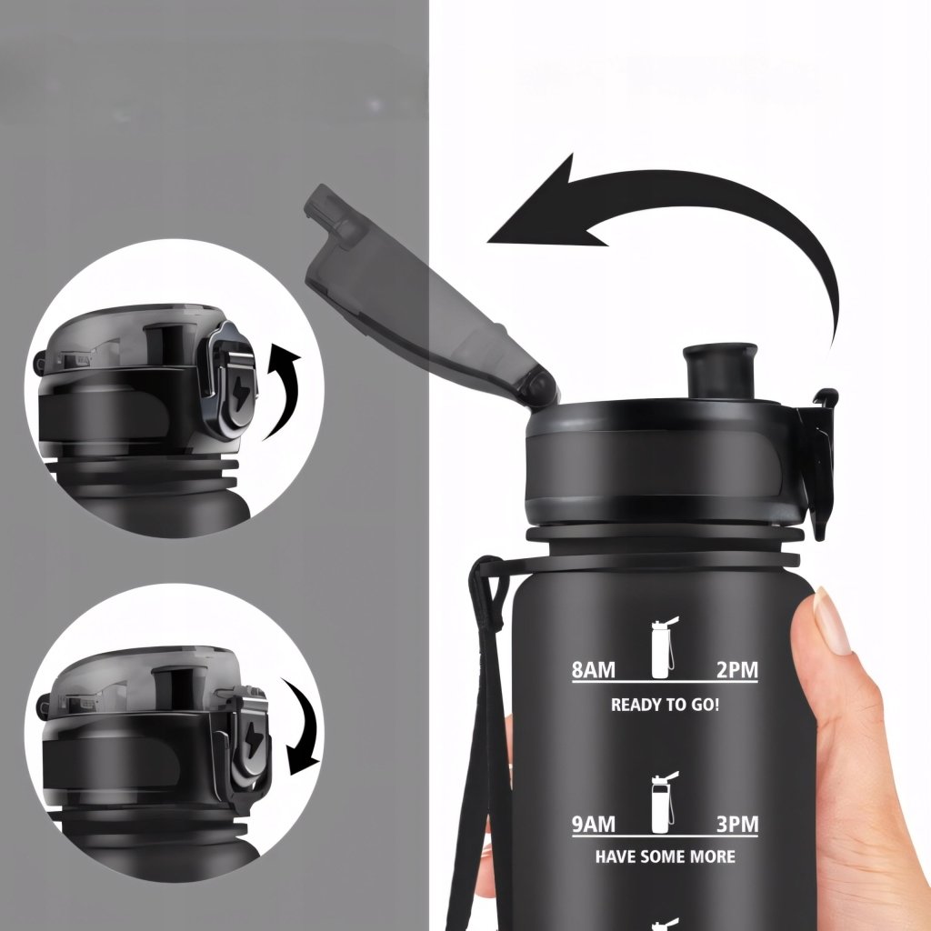 Bidon motywacyjny 500 ml z filtrem, czarny