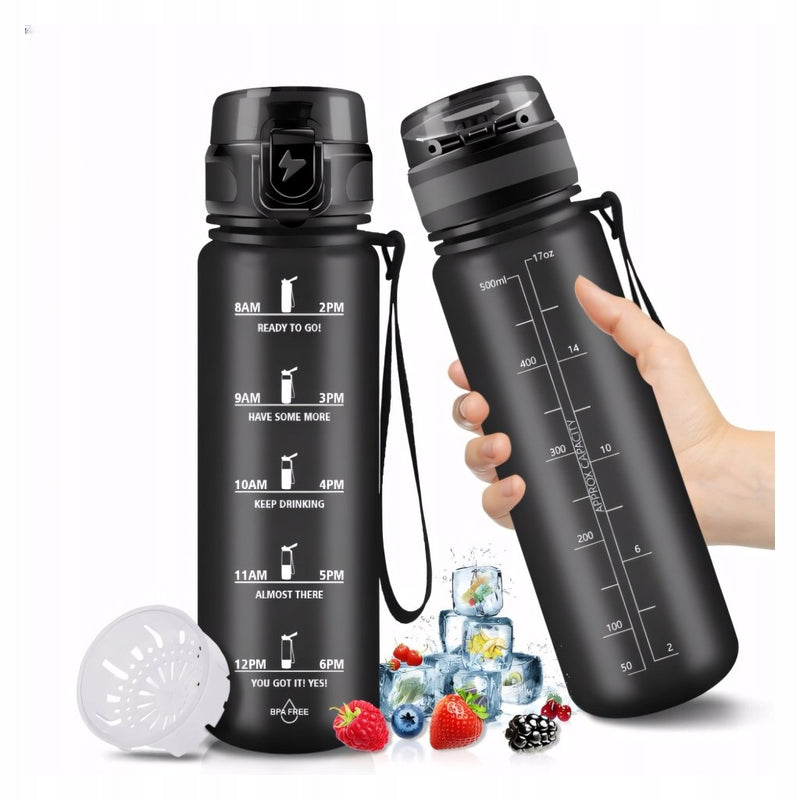 Bidon sportowy HoneyHolly 500ml czarny tritan | REEVE