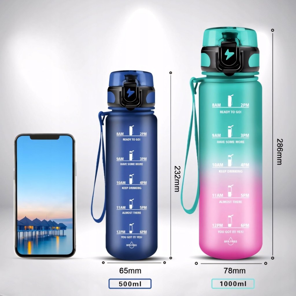 Bidon motywacyjny 500 ml z filtrem, czarny