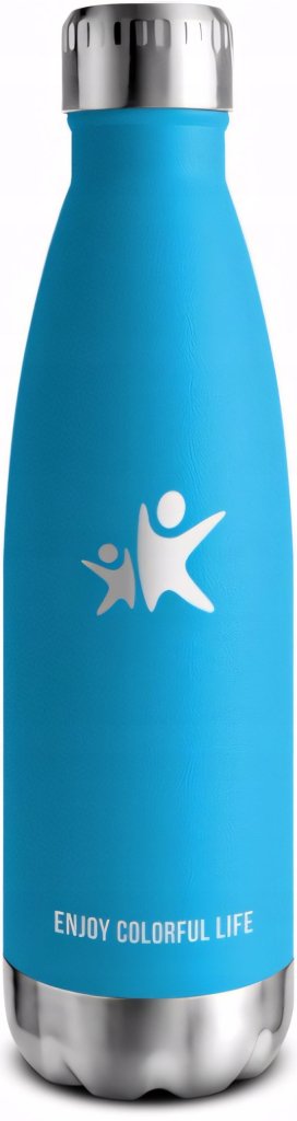 Butelka termiczna stalowa niebieska 500 ml, certyfikat CE