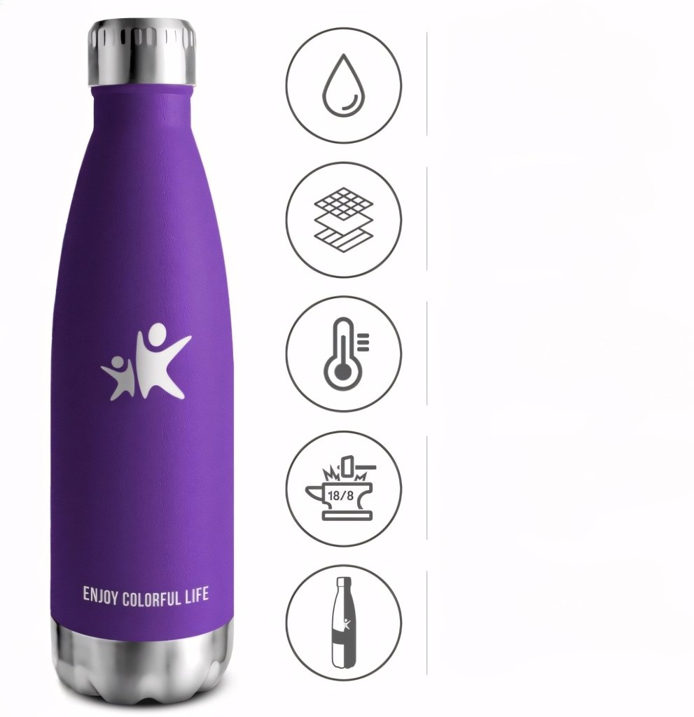 Butelka termiczna 750 ml fioletowa, 12/24 h