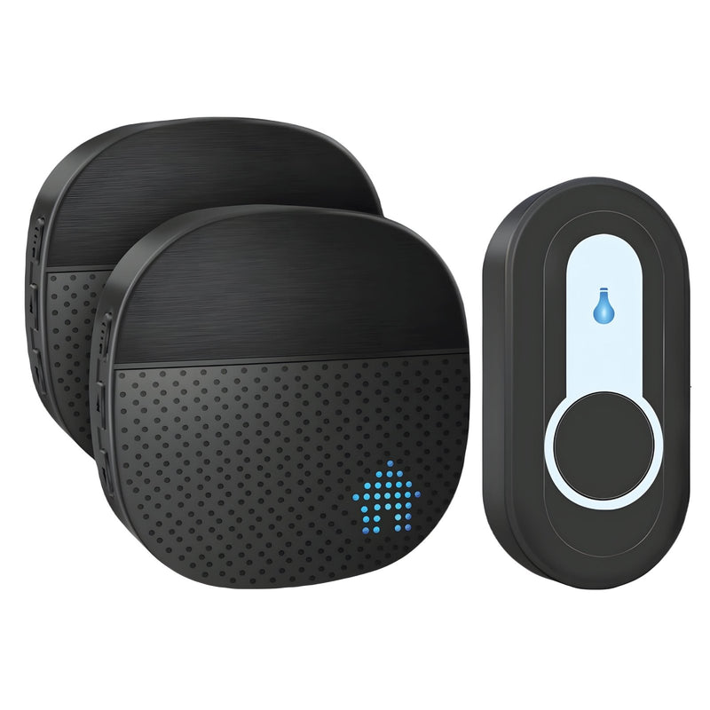 Dzwonek SURFOU 400m IP55 z 2 odbiornikami czarny | REEVE