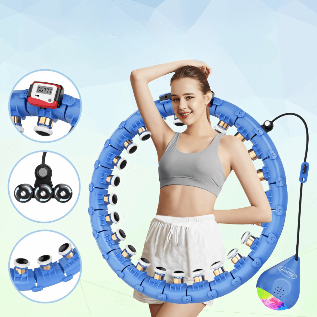 Hula hop smart z licznikiem LED, rolki masujące, 75–120 cm | REEVE
