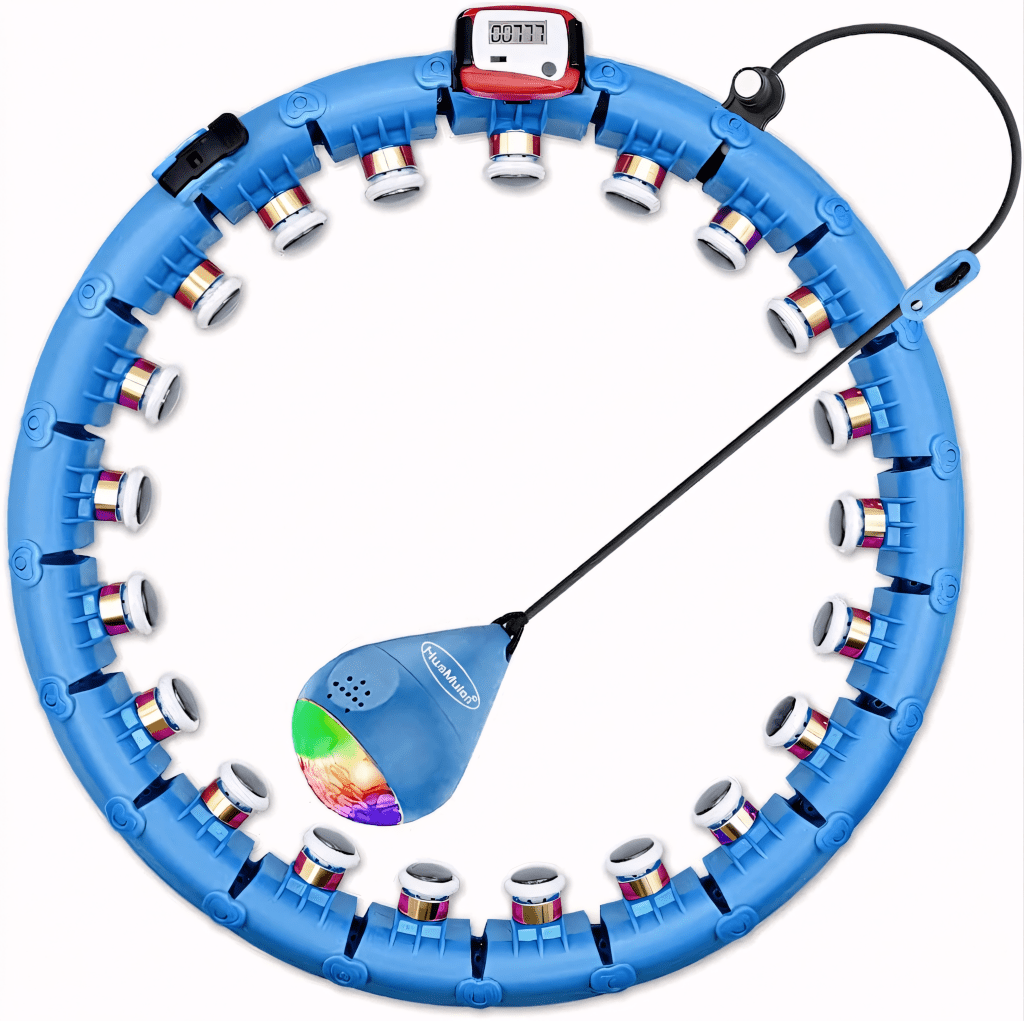 Hula hop smart z licznikiem LED, rolki masujące, 75–120 cm | REEVE