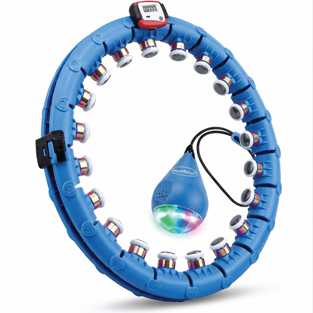 Hula hop smart z licznikiem LED, rolki masujące, 75–120 cm | REEVE