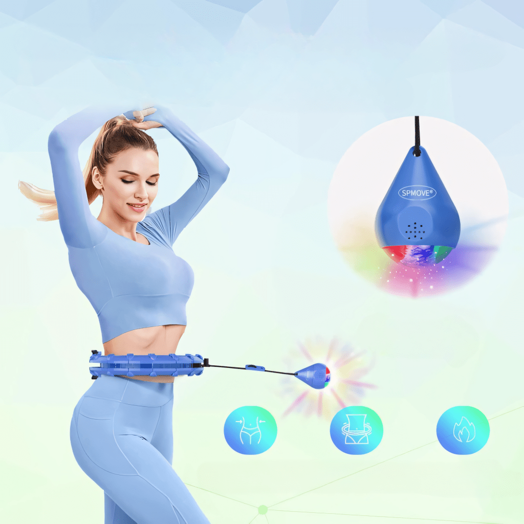 Hula hop smart z licznikiem LED, rolki masujące, 75–120 cm | REEVE
