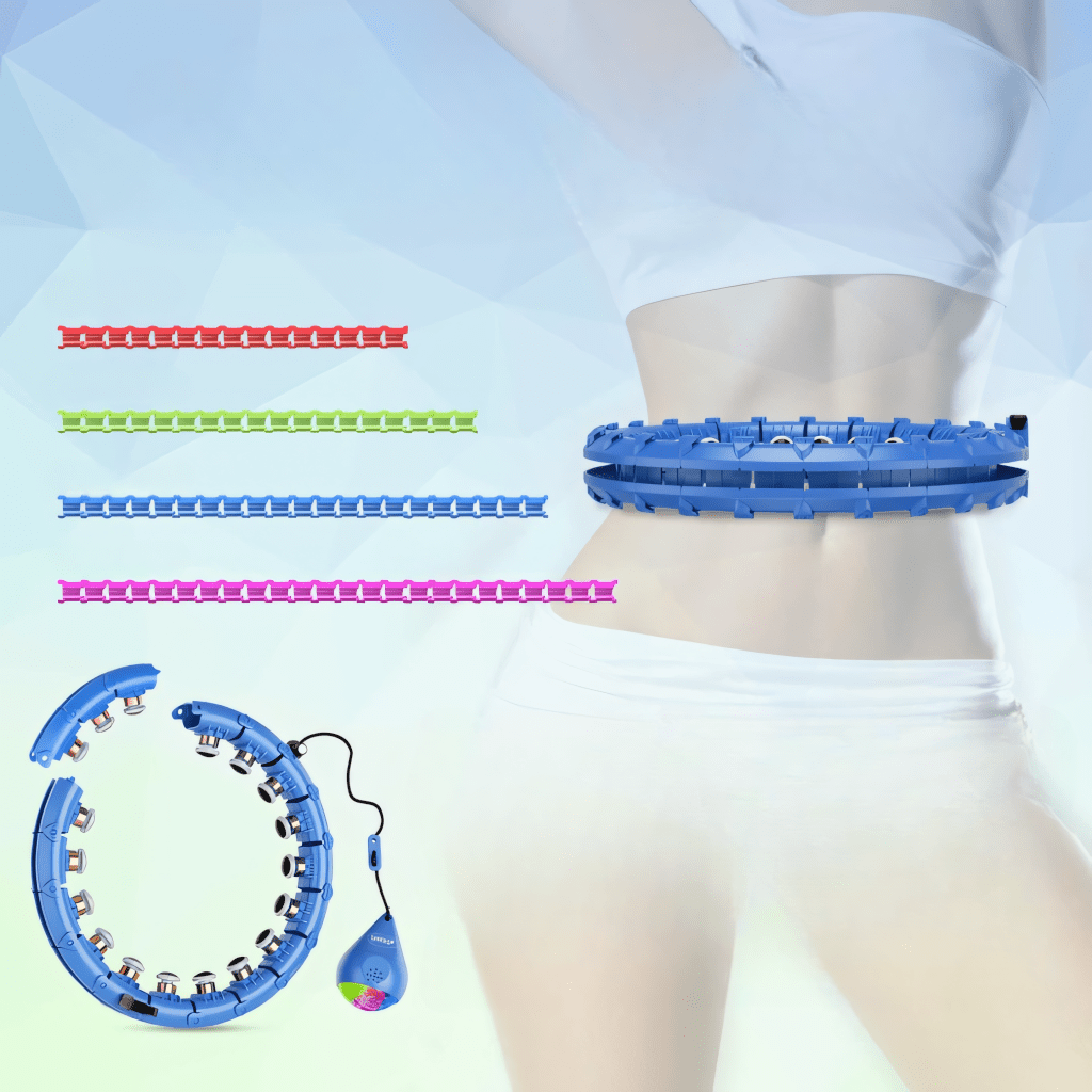 Hula hop smart z licznikiem LED, rolki masujące, 75–120 cm | REEVE