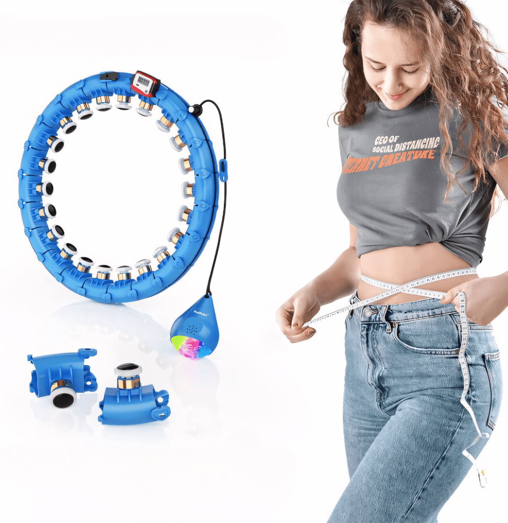 Hula hop smart z licznikiem LED, rolki masujące, 75–120 cm | REEVE