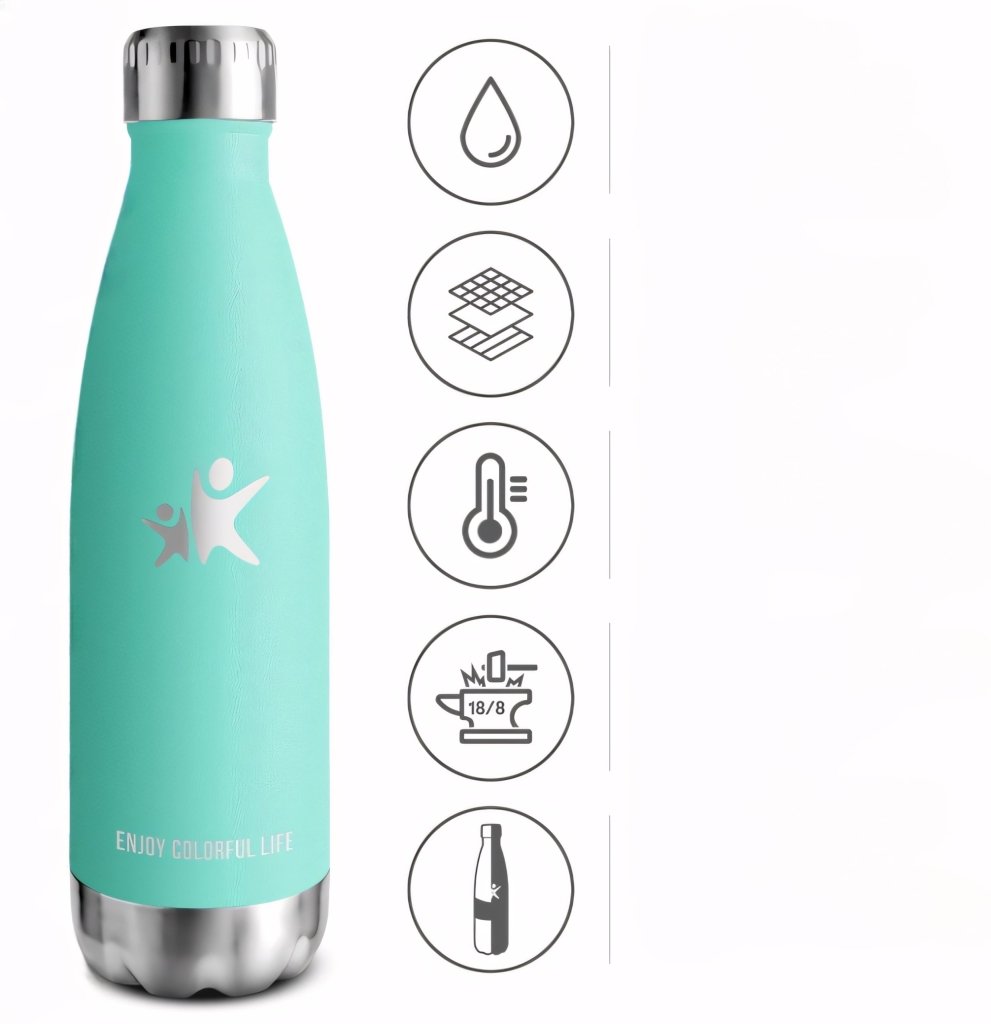 Kubek termiczny 500 ml – szczelny, BPA Free, turkusowy | REEVE