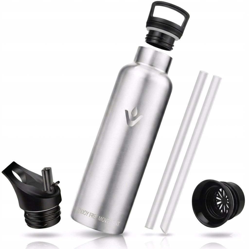 Kubek termiczny 750 ml ze słomką i filtrem, stalowy | REEVE