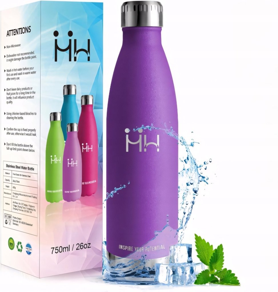 Kubek termiczny 750 ml ze stali 304, fioletowy matowy | REEVE