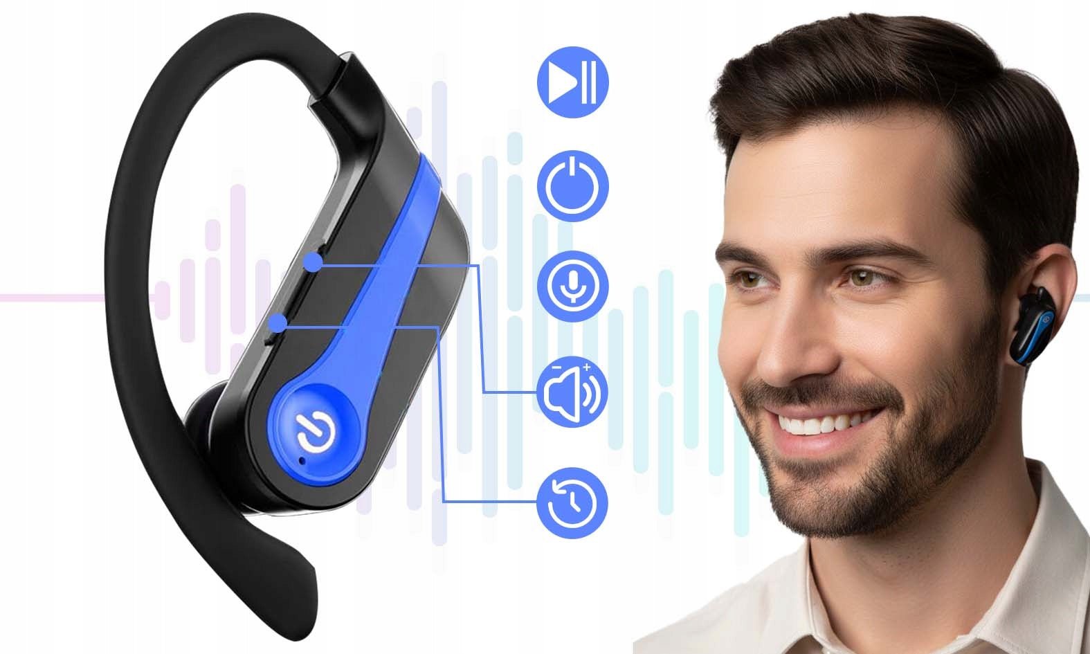Słuchawki bezprzewodowe bluetooth 5.3 sportowe IPX7 | REEVE