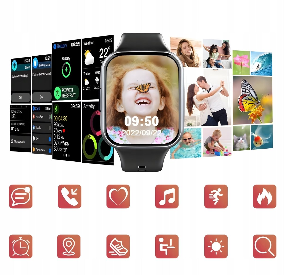 Smartwatch sportowy Q23 GPS pulsometr IP68 | REEVE
