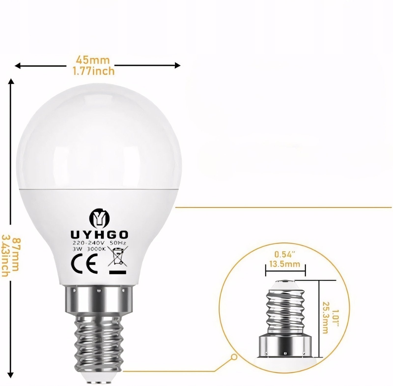 10x Żarówka LED E14 3W 3000K UYHGO | REEVE