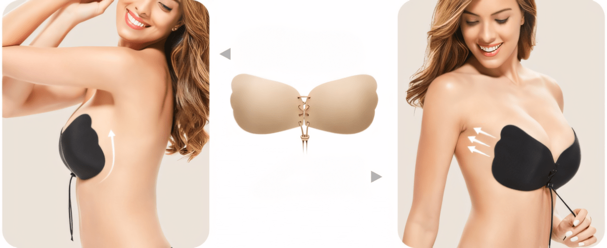 2x Biustonosz Push - Up C samonośny silikonowy | REEVE