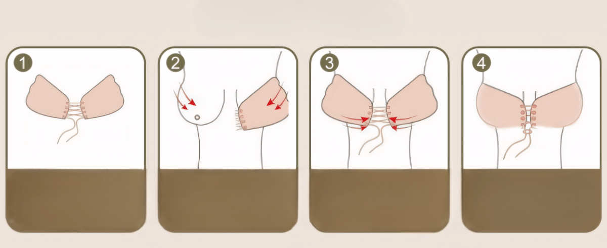 2x Biustonosz Push - Up C samonośny silikonowy | REEVE