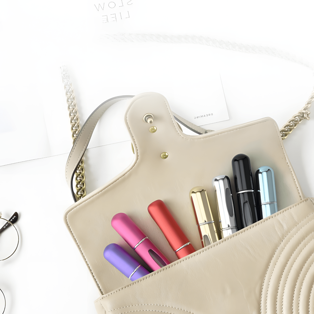 8x Atomizer podróżny 5ml – zestaw 8 kolorów | REEVE