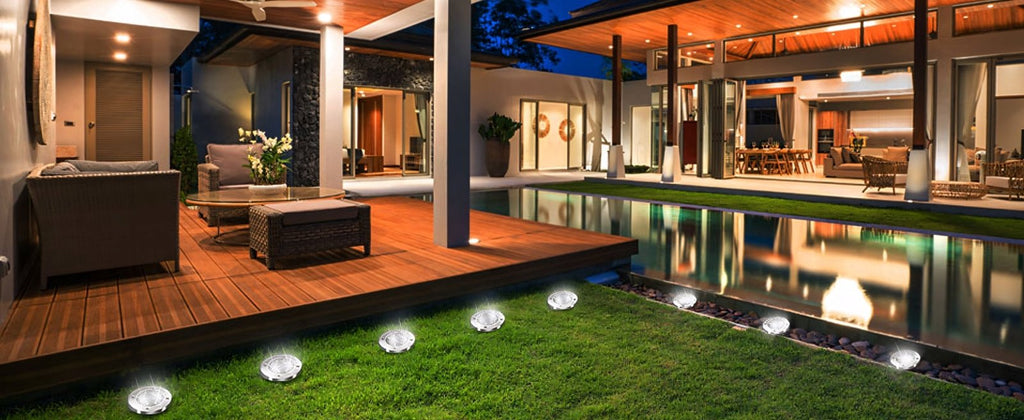 8x Lampki solarne gruntowe z czujnikiem IP65 | REEVE