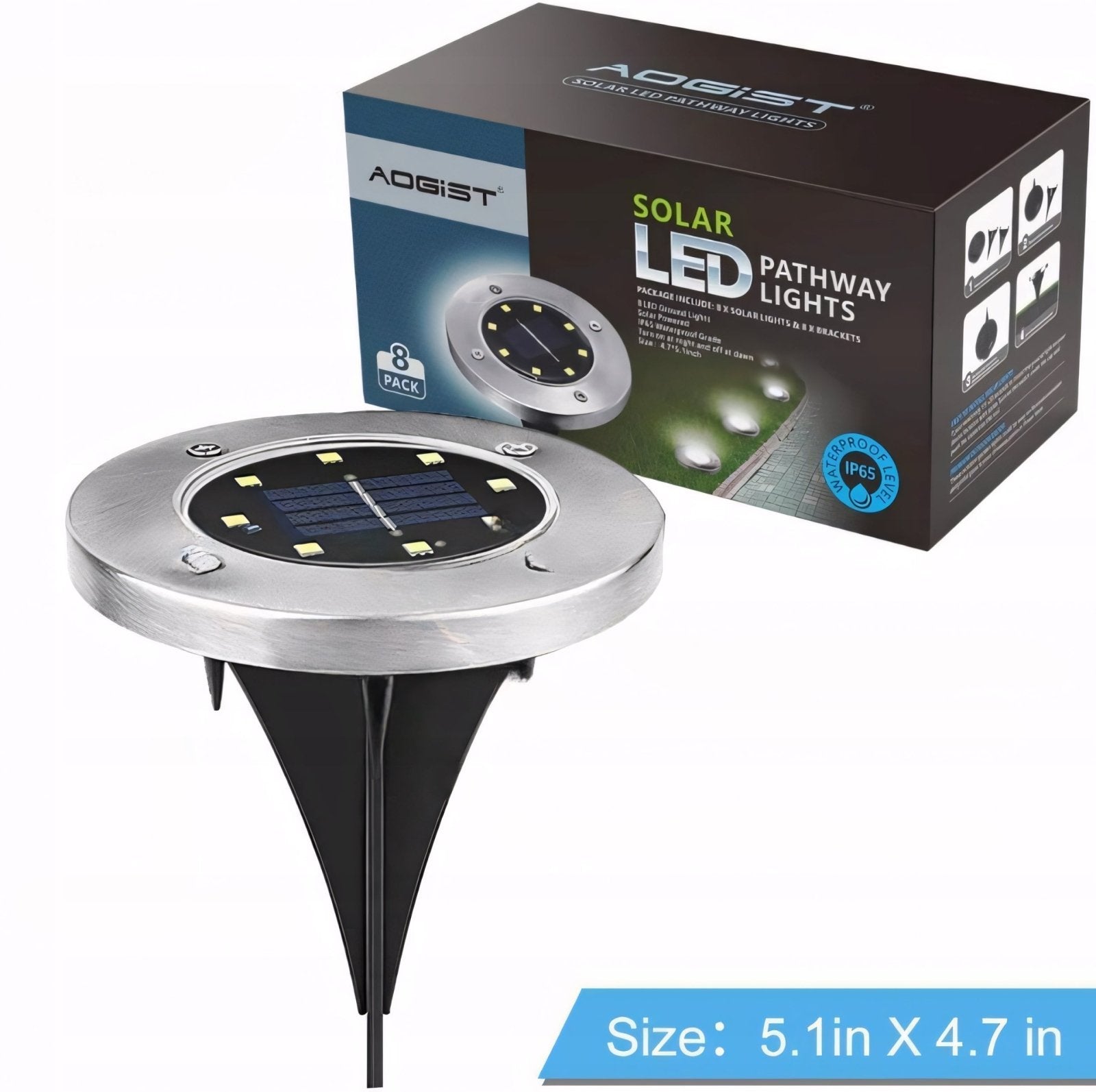 8x Lampki solarne gruntowe z czujnikiem IP65 | REEVE