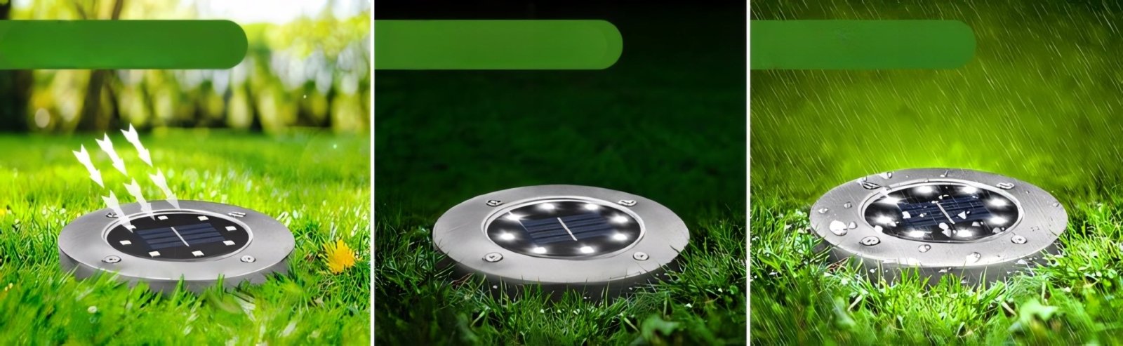 8x Lampki solarne gruntowe z czujnikiem IP65 | REEVE