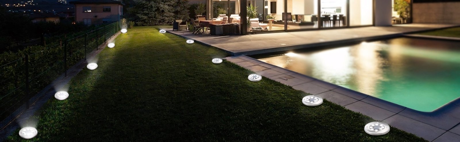 8x Lampki solarne gruntowe z czujnikiem IP65 | REEVE