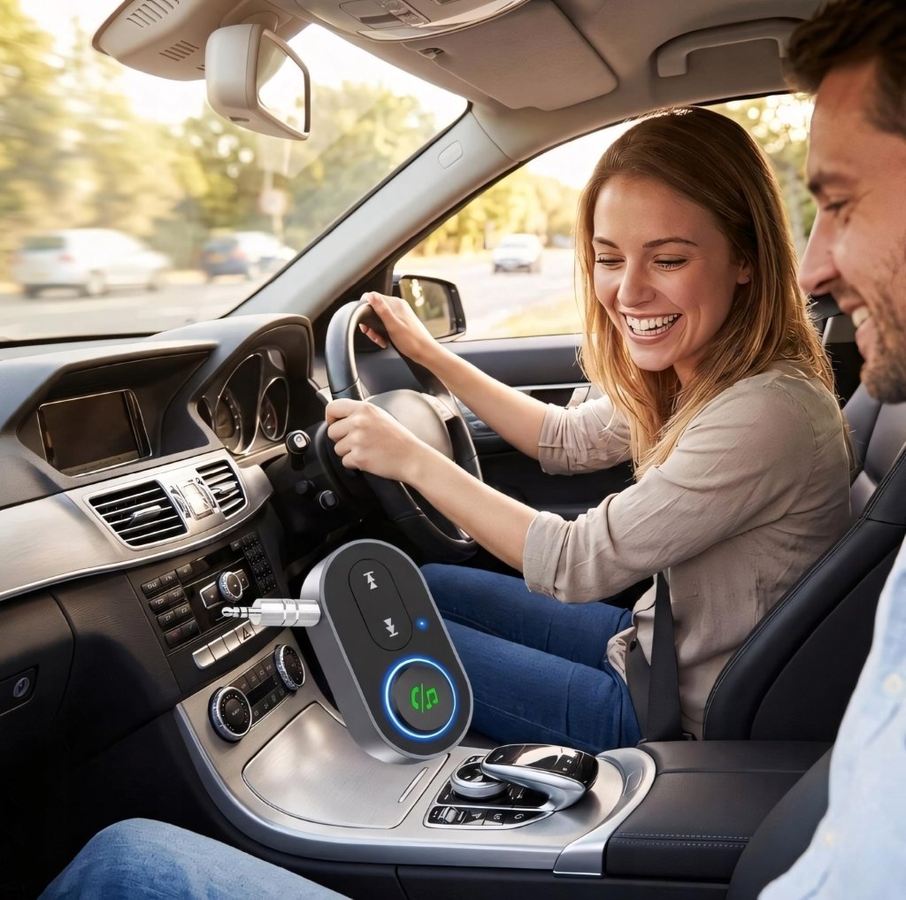 Adapter Bluetooth 5.1 do auta — odbiornik i nadajnik z mikrofonem | REEVE