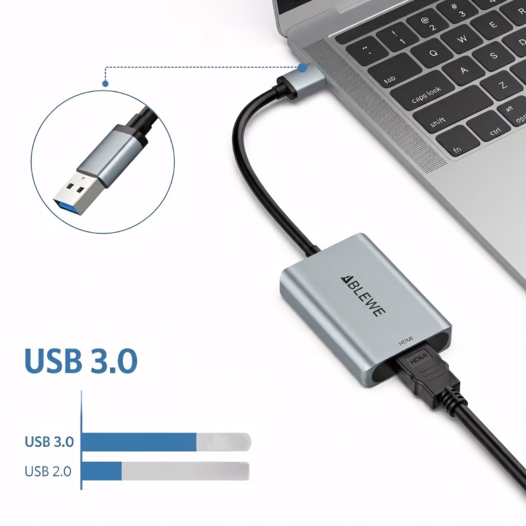 Adapter USB - A 3.0 do HDMI, Full HD 1080p 60 Hz, aluminium | REEVE