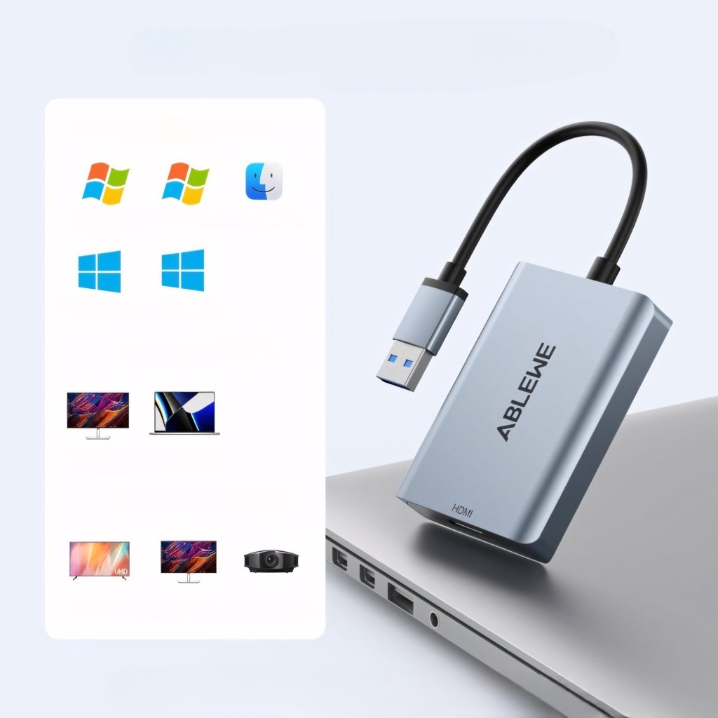 Adapter USB - A 3.0 do HDMI, Full HD 1080p 60 Hz, aluminium | REEVE