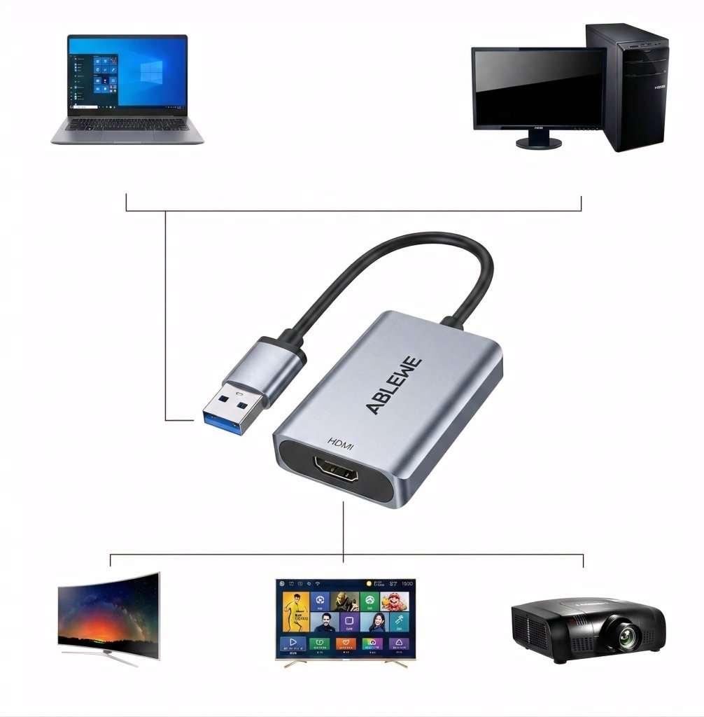 Adapter USB - A 3.0 do HDMI, Full HD 1080p 60 Hz, aluminium | REEVE