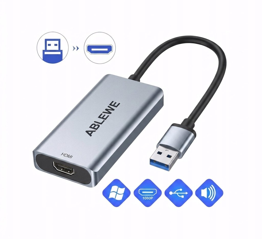Adapter USB - A 3.0 do HDMI, Full HD 1080p 60 Hz, aluminium | REEVE