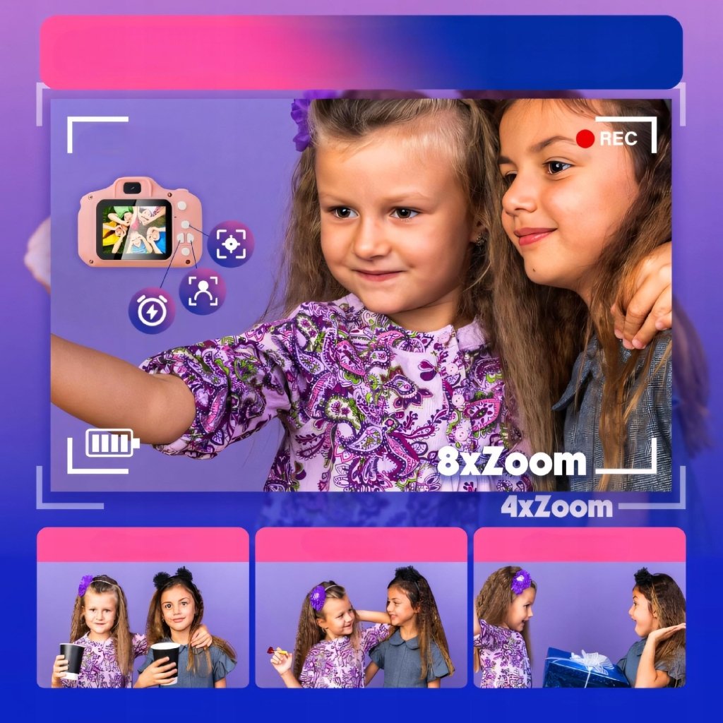Aparat fotograficzny dla dzieci 20MP różowy | REEVE