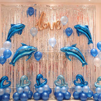Balony lateksowe 30 cm, 50 sztuk, mix granat - niebieski - biały | REEVE