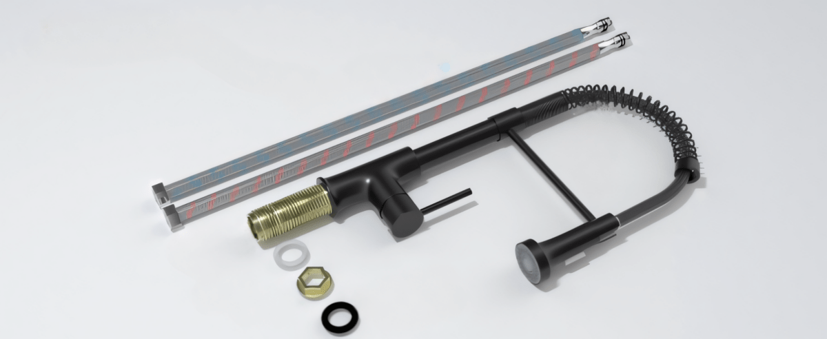 Bateria kuchenna OWill flex 44 cm czarna matowa | REEVE