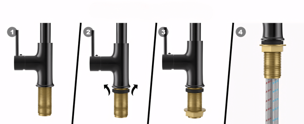 Bateria kuchenna OWill flex 44 cm czarna matowa | REEVE