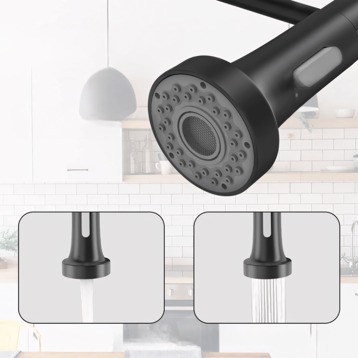 Bateria kuchenna OWill flex 44 cm czarna matowa | REEVE