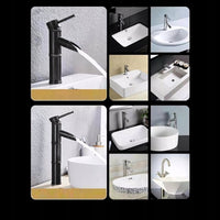 Bateria umywalkowa stojąca czarna jednouchwytowa | REEVE