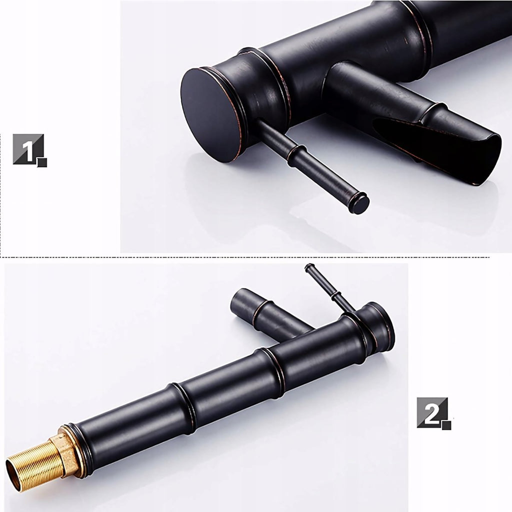 Bateria umywalkowa stojąca czarna jednouchwytowa | REEVE