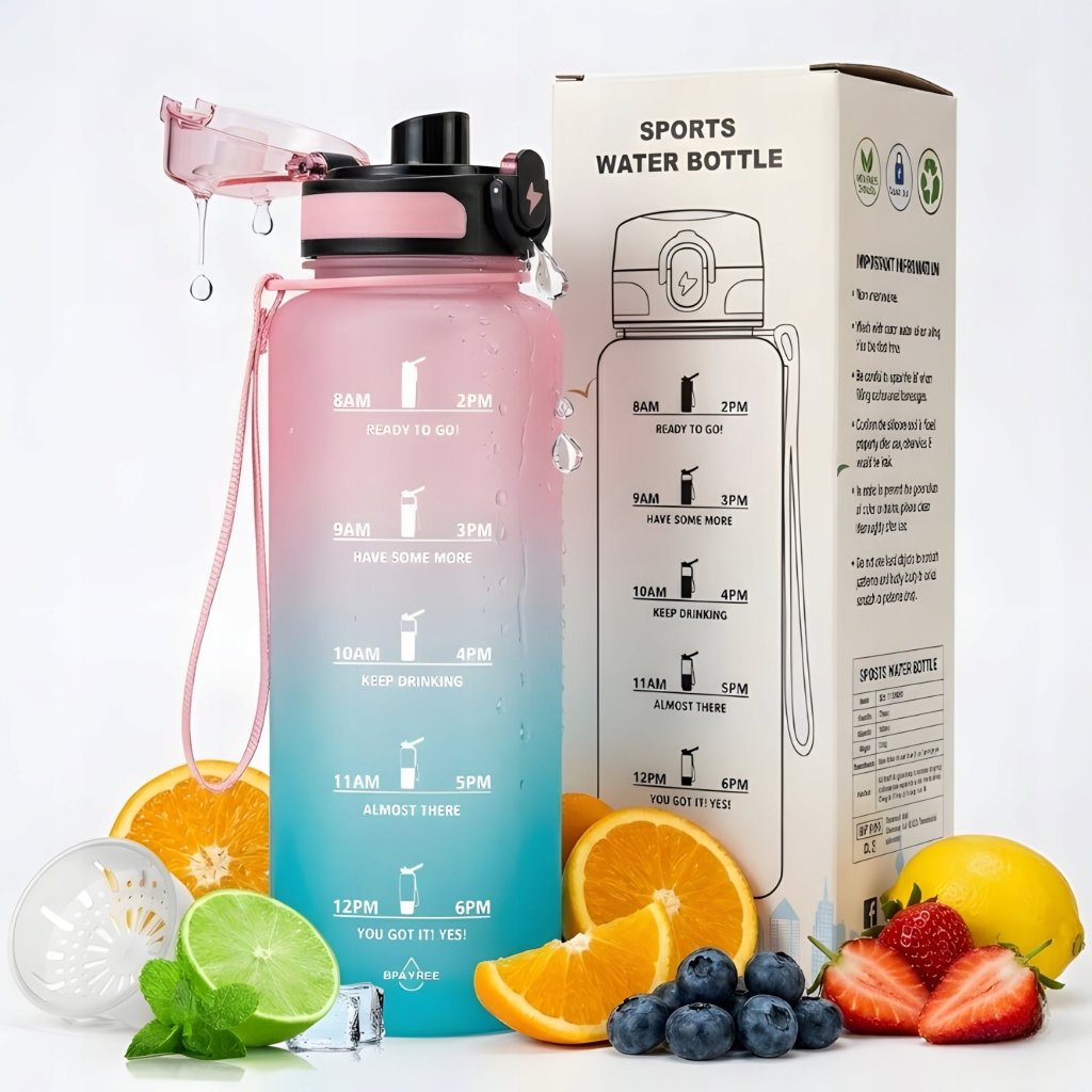 Bidon 1,5 l Tritan z filtrem na owoce, różowo - turkusowy | REEVE