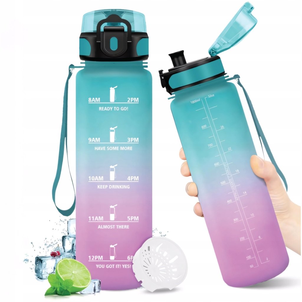 Bidon butelka na wodę 1000ml motywacyjna szczelna 1L | REEVE