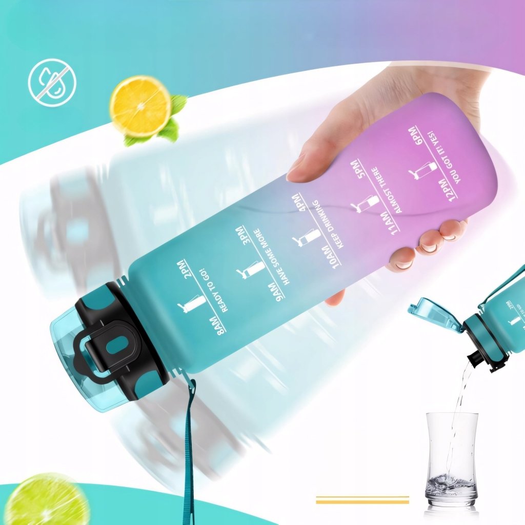 Bidon butelka na wodę 1000ml motywacyjna szczelna 1L | REEVE