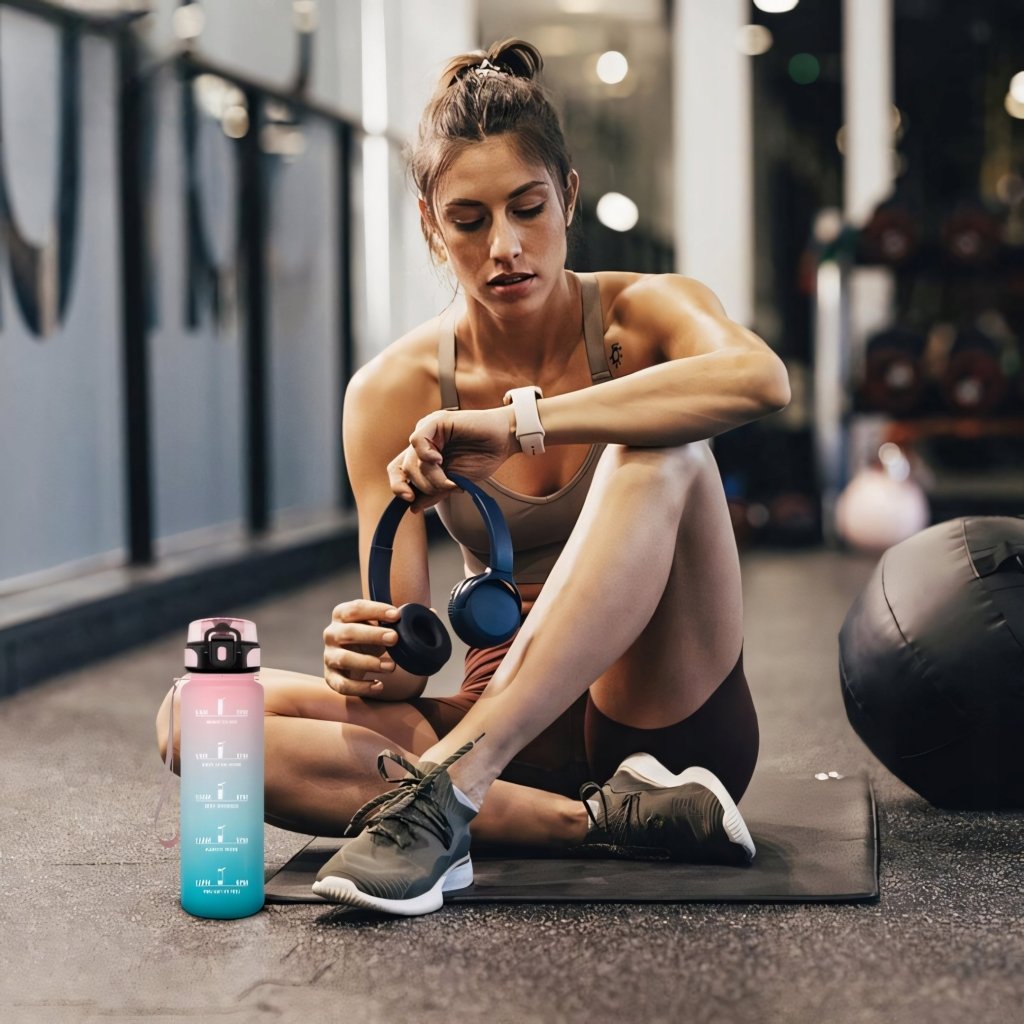 Bidon butelka na wodę 1000ml motywacyjna szczelna 1L | REEVE