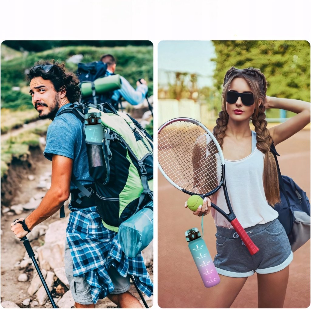 Bidon butelka na wodę 1000ml motywacyjna szczelna 1L | REEVE