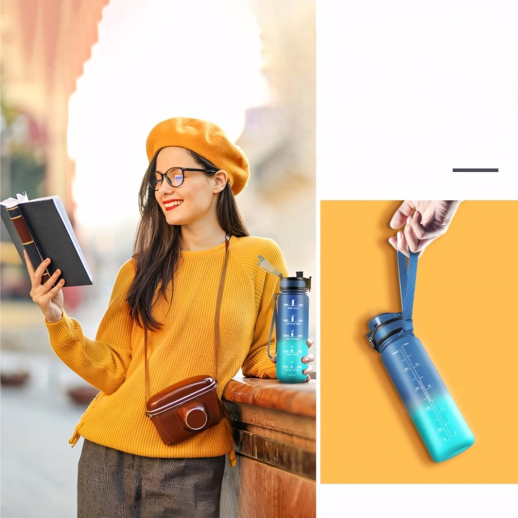 Bidon motywacyjny HoneyHolly 500ml tritan BPA free | REEVE