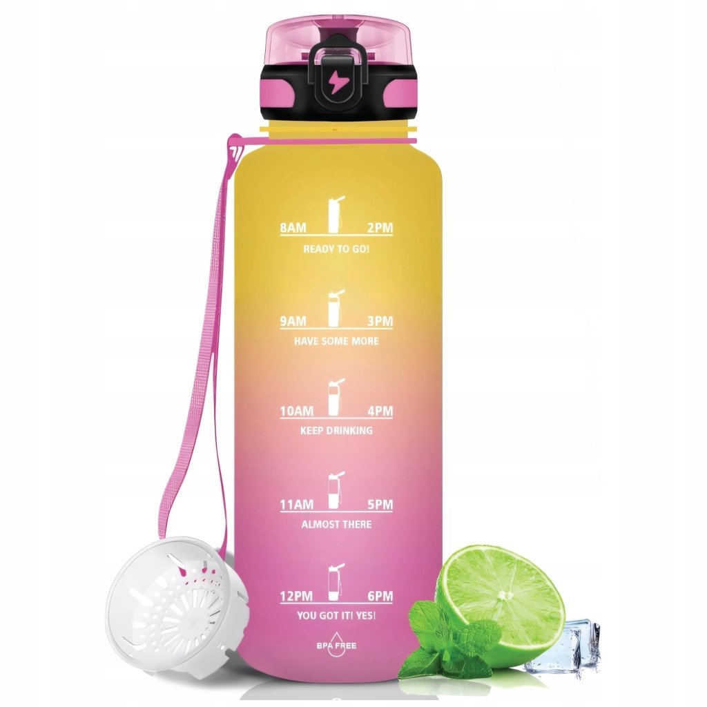 Bidon sportowy 1,5L z filtrem i miarką – Motywacyjny | REEVE