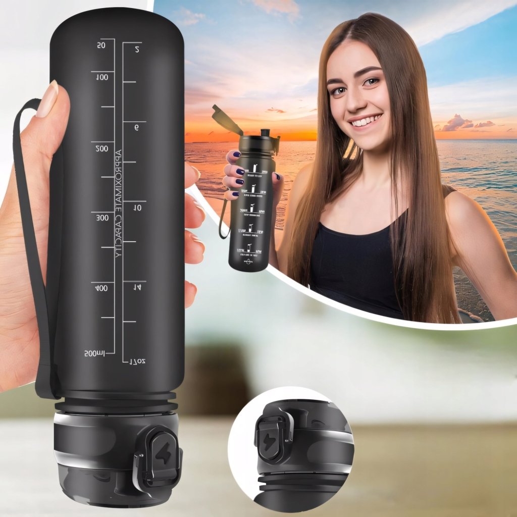 Bidon sportowy HoneyHolly 500ml czarny tritan | REEVE