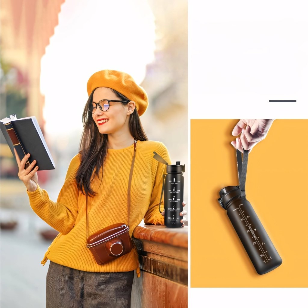 Bidon sportowy HoneyHolly 500ml czarny tritan | REEVE