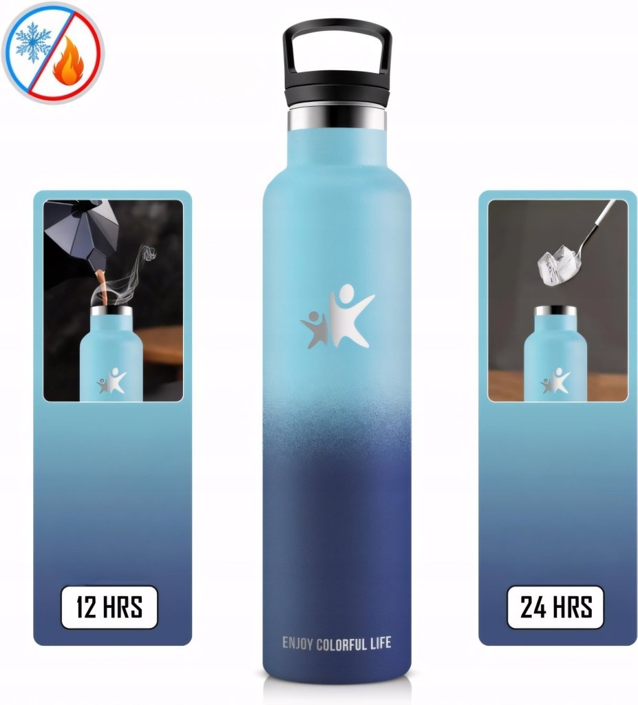 Butelka termiczna 1L z słomką i uchwytem – szczelna, stalowa | REEVE