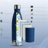 Butelka termiczna 500 ml stalowa, 12/24 h, granatowa | REEVE