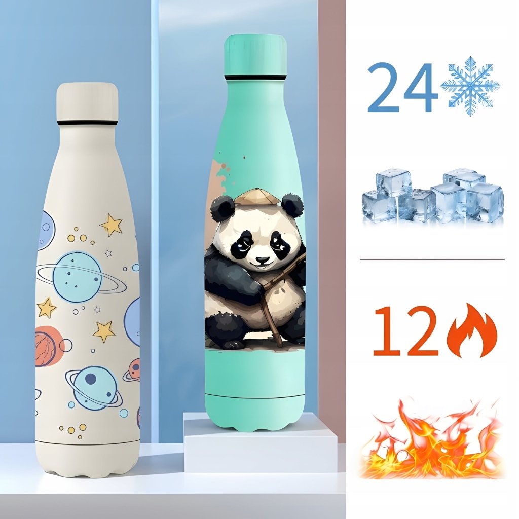 Butelka termiczna 500 ml stalowa z motywem pandy, 12/24 h | REEVE